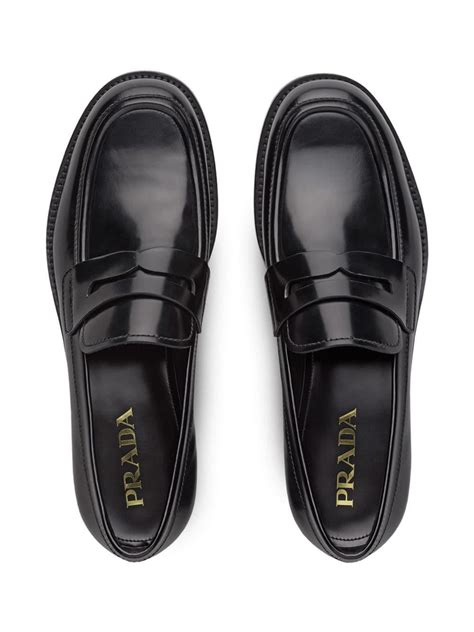 prada brushed leather pointed loafers|Prada brushed leather loafers men.